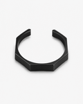 Matte Black Octagon Cuff Bracelet - Stainless Steel