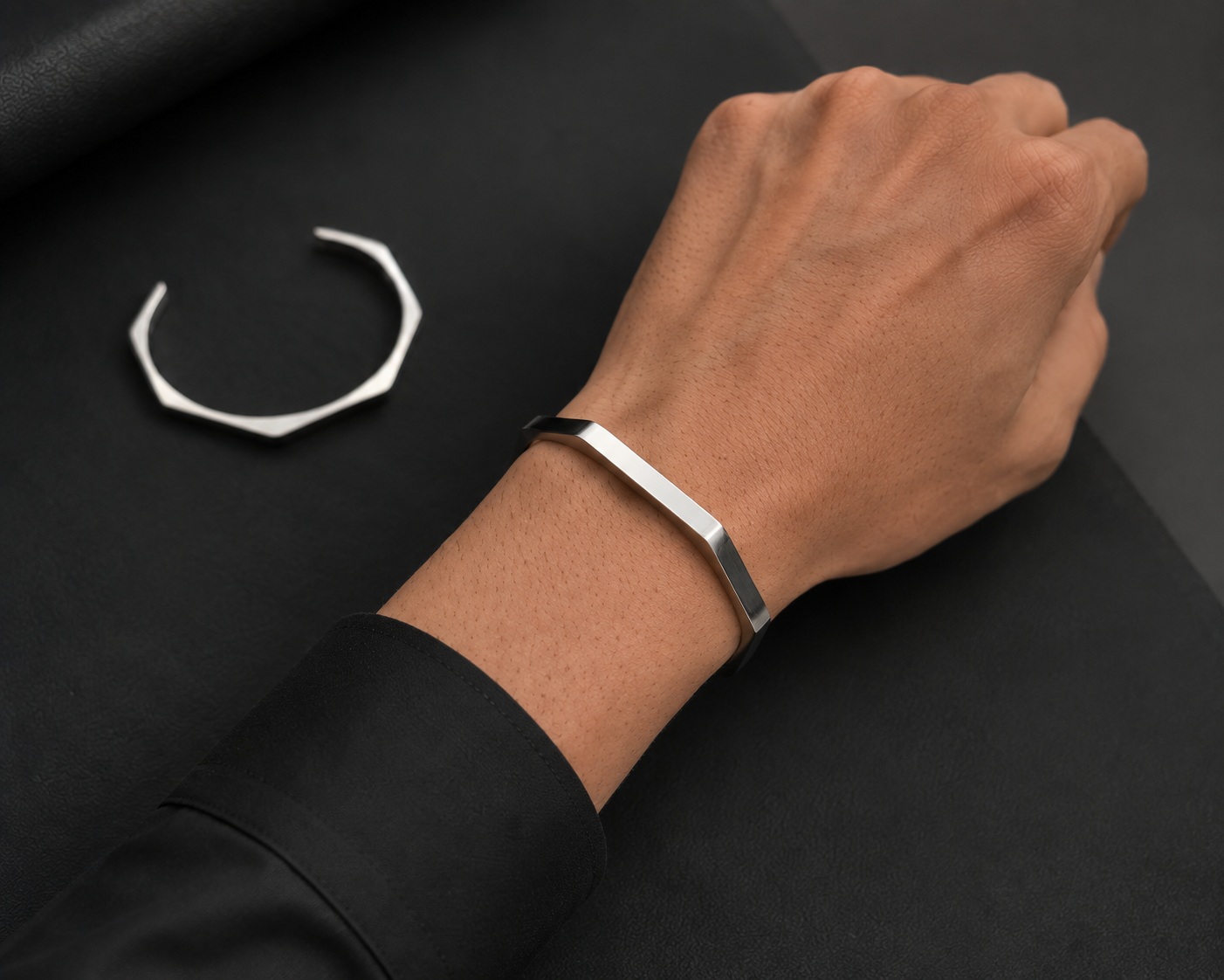 Titan Edge Hex Cuff Bracelet