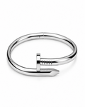 Nail Design Cuff Bracelet - Stainless Steel Silver Bangle