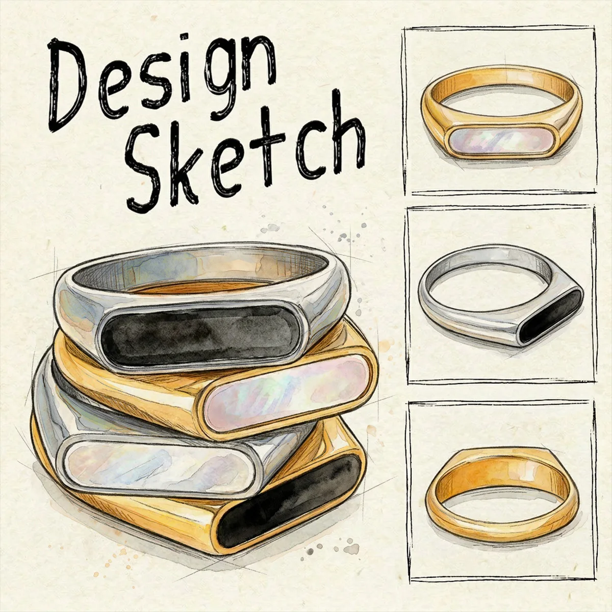 18K Gold Plated Shell Ring
